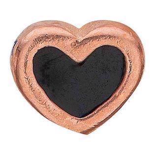Christina Collect Rose Gold Plated 925 Sterling Silver Black Enamel Heart Small rose gold plated heart with black enamel, model 603-R4